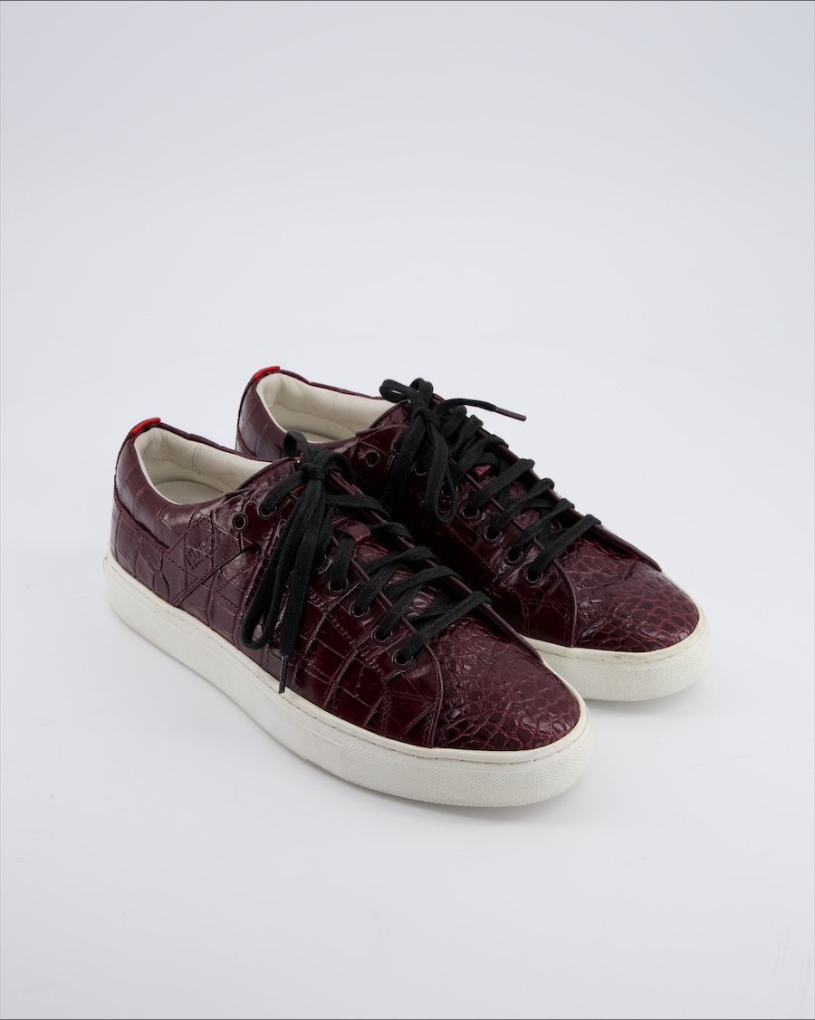 Hugo Boss Low Trainers Leather Burgundy EU 39