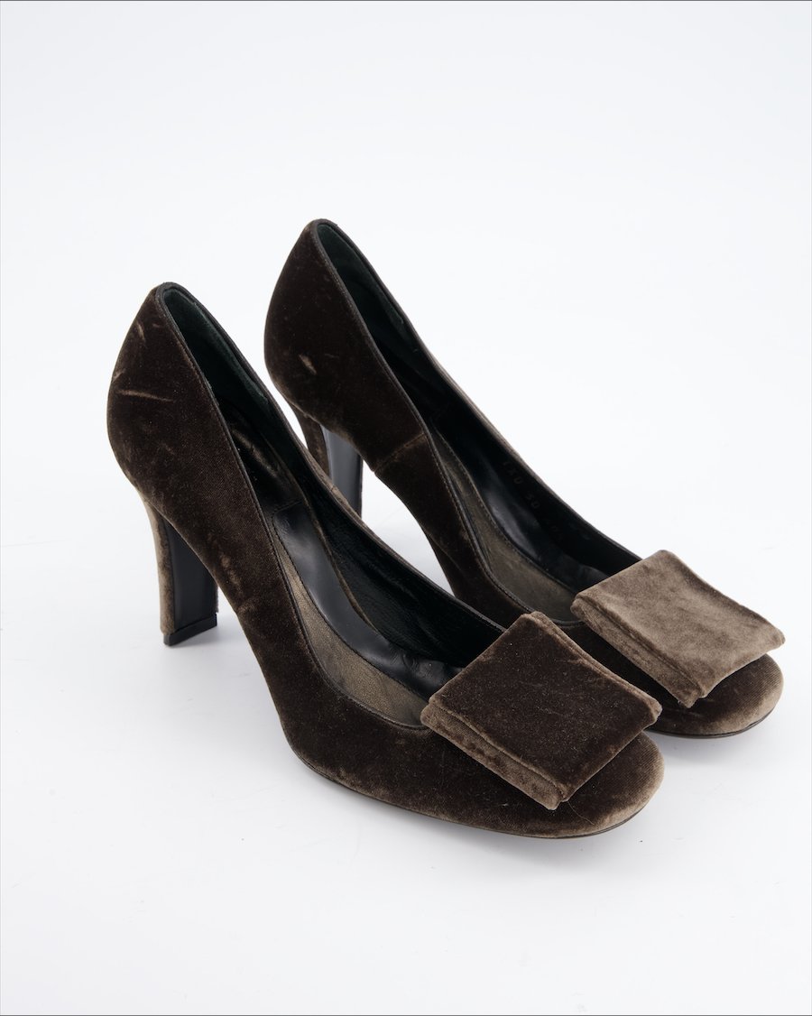 Rodolphe Menudier Heels Velvet Brown Eu 40.5