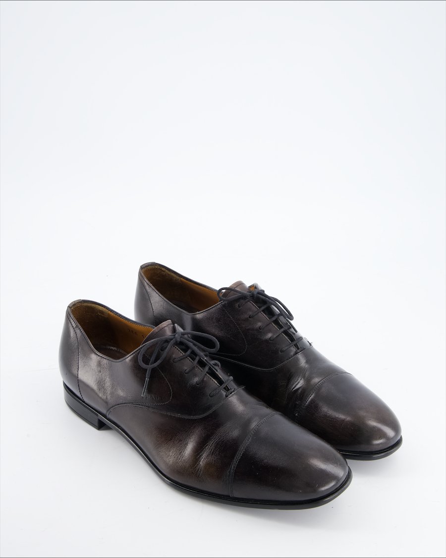Prada Flats Leather Black Eu 41