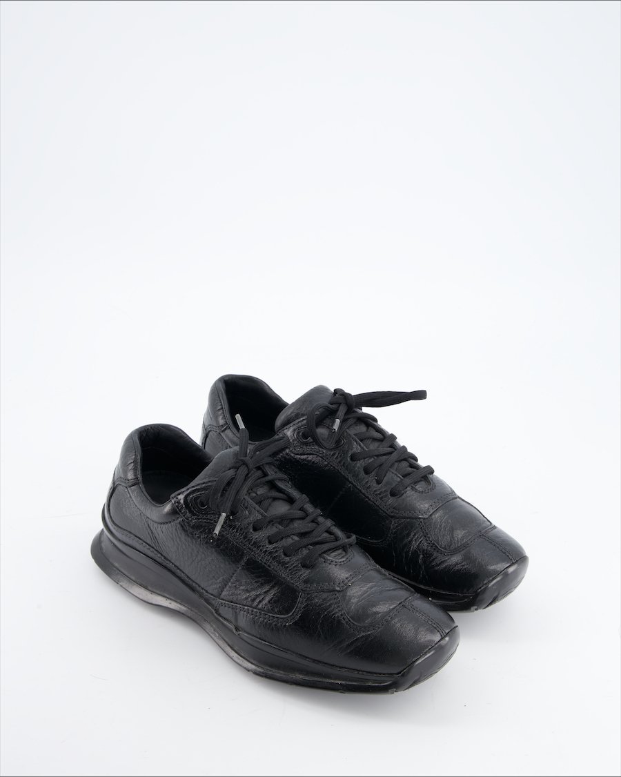 Prada Trainers Leather Black Eu 36