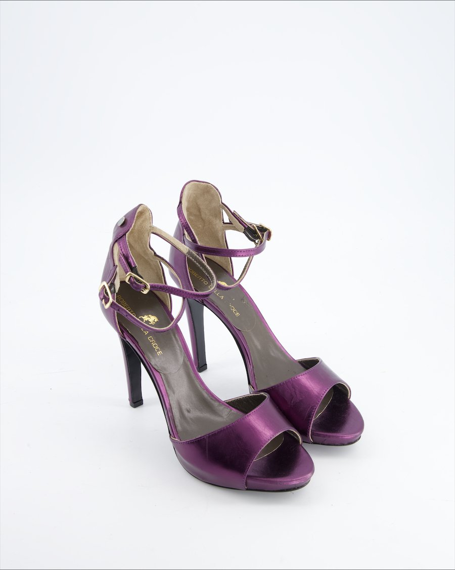 Roberto Della Croce Heels Leather Purple Eu 39