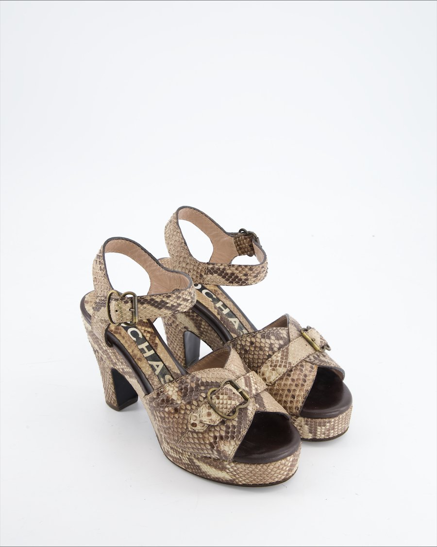 Rochas Heels Leather Brown Eu 37.5