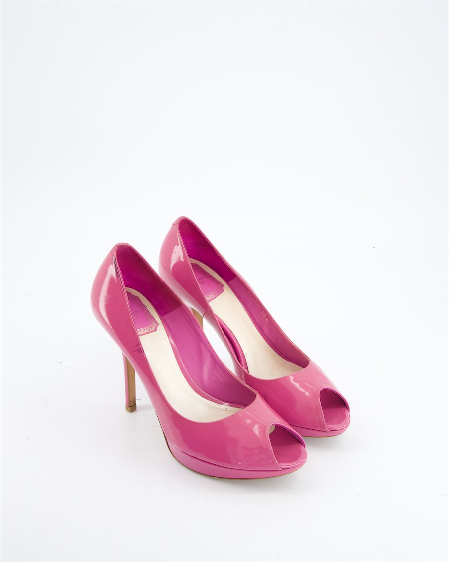Christian Dior Heels Leather Pink Eu 38.5