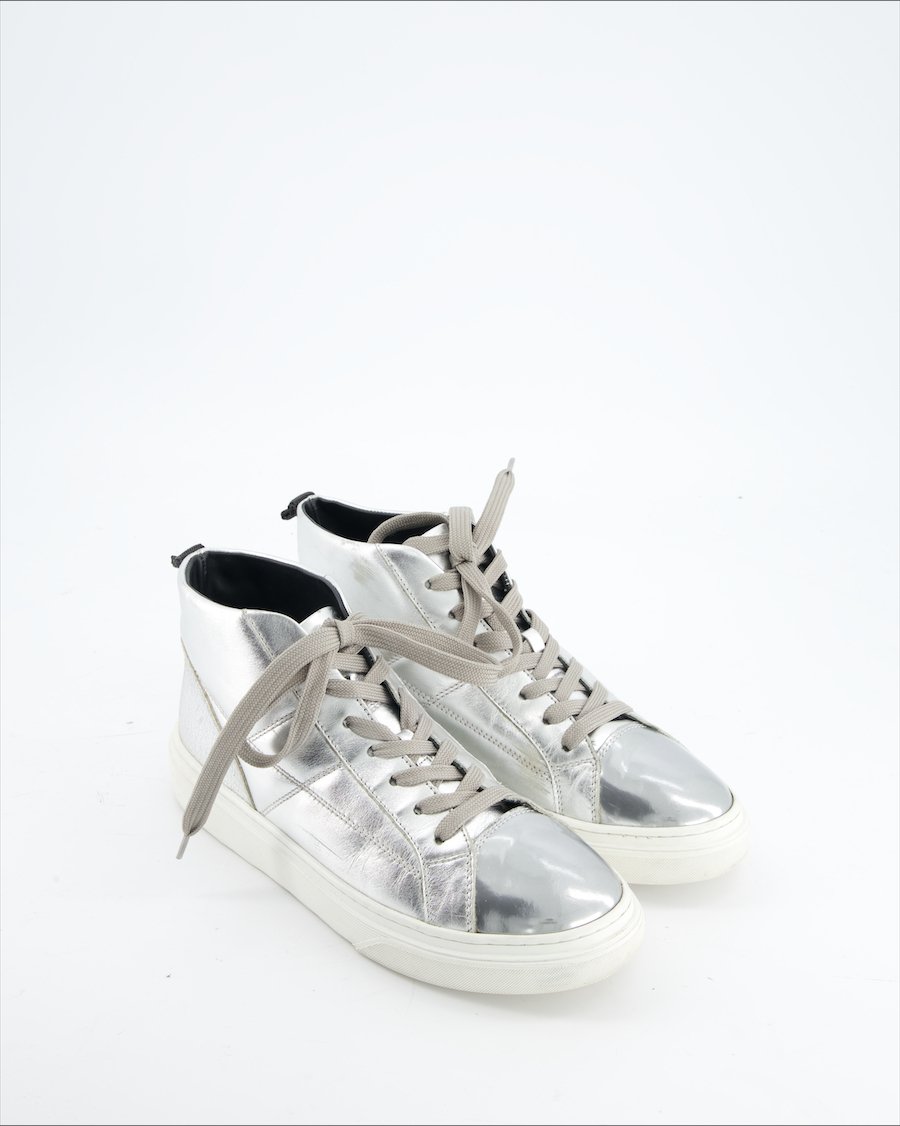 Hogan Trainers Leather Silver Eu 37