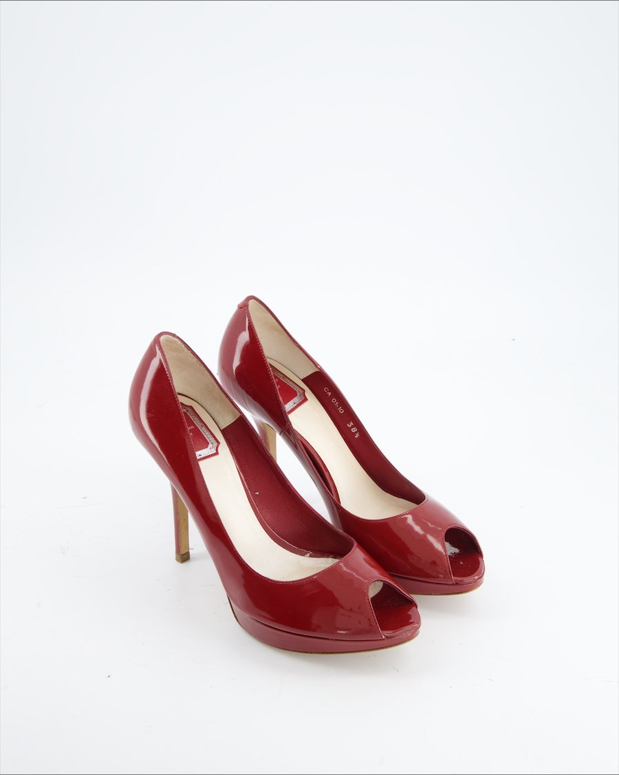 Christian Dior Heels Leather Red Eu 38.5