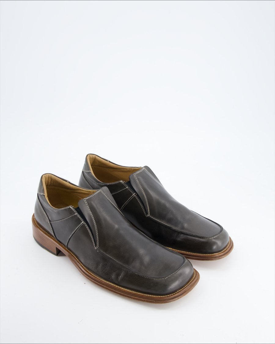 Antico Calzoleria Flats Leather Khaki Eu 43