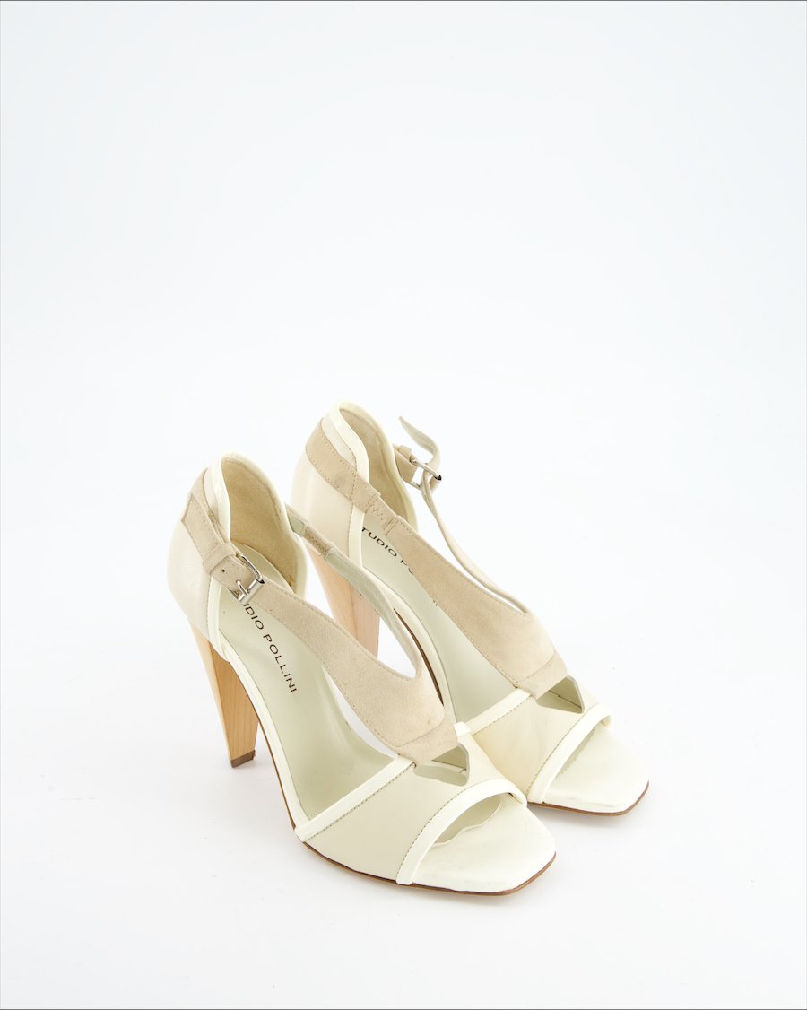 Pollini Heels Leather Beige Eu 36