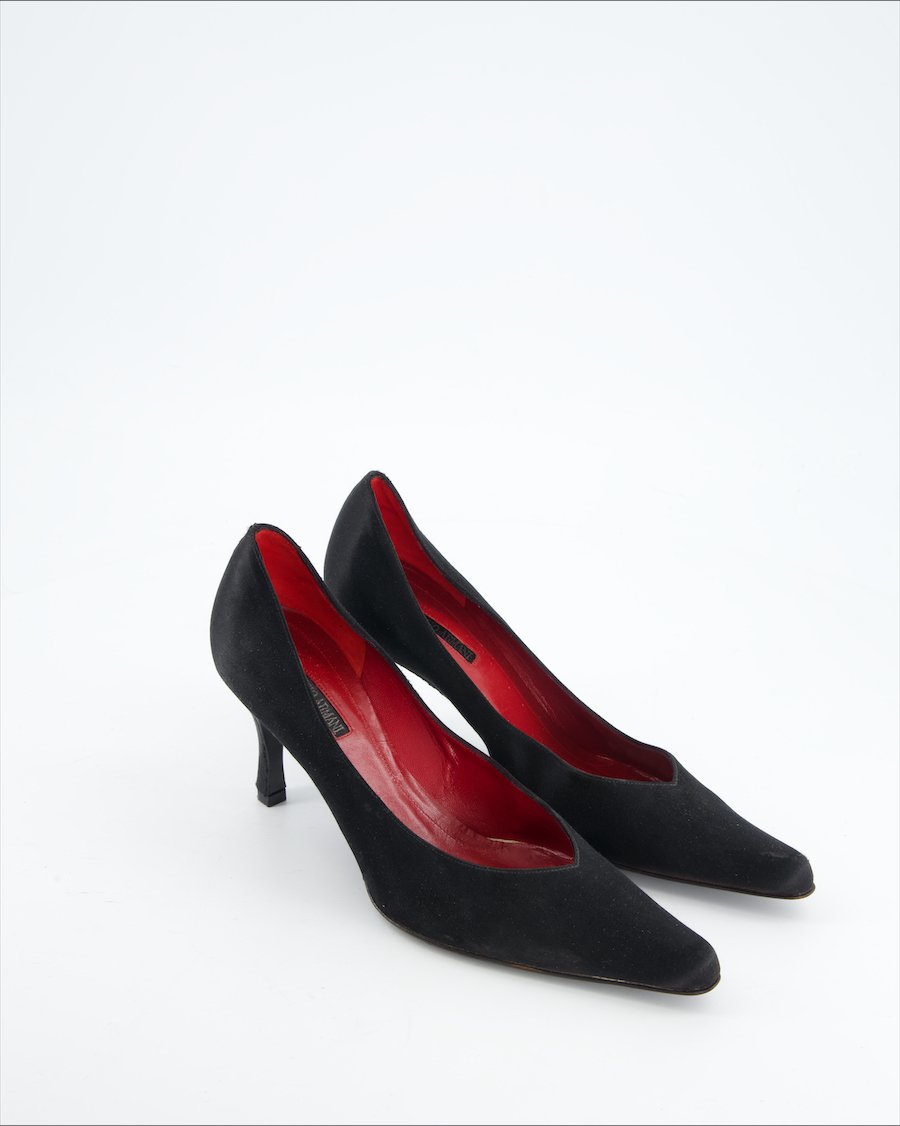Giorgio Armani Heels Cloth Black Eu 37
