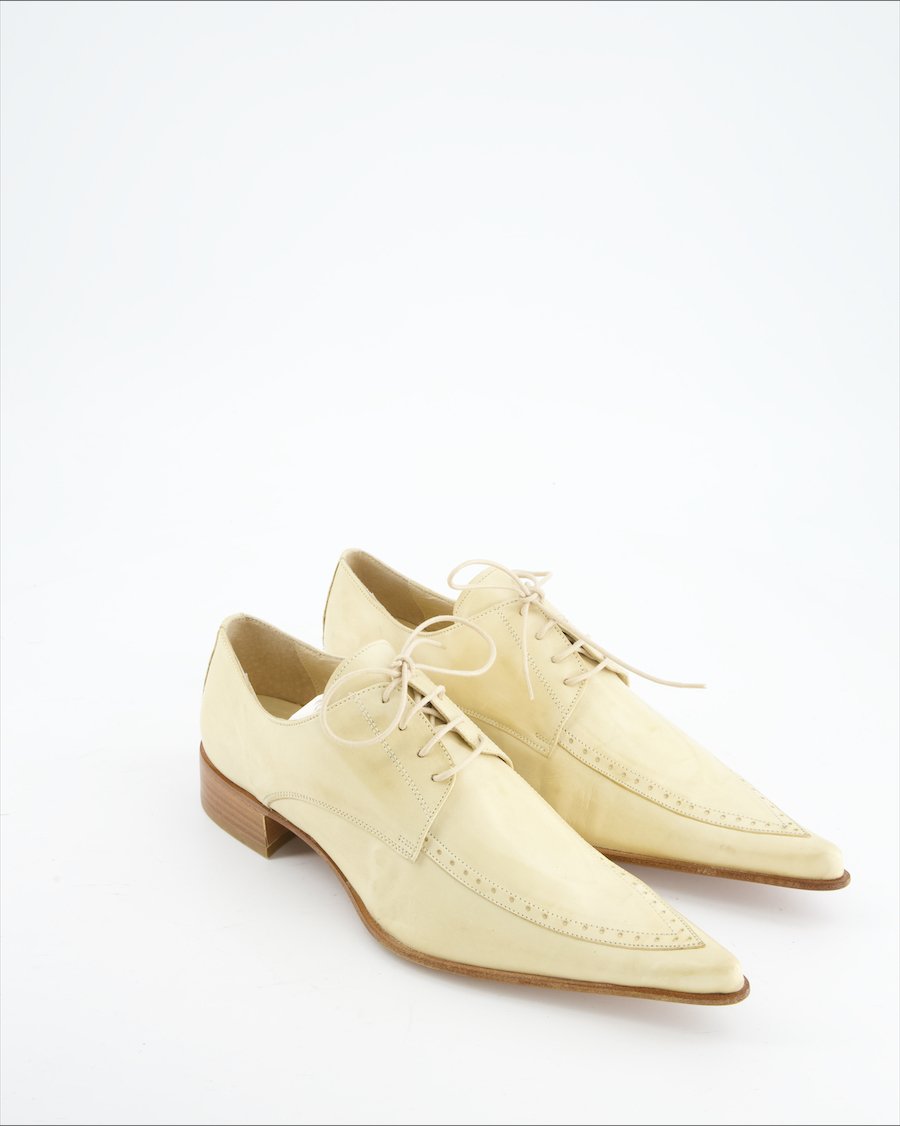 Navyboot Flats Leather Beige Eu 38