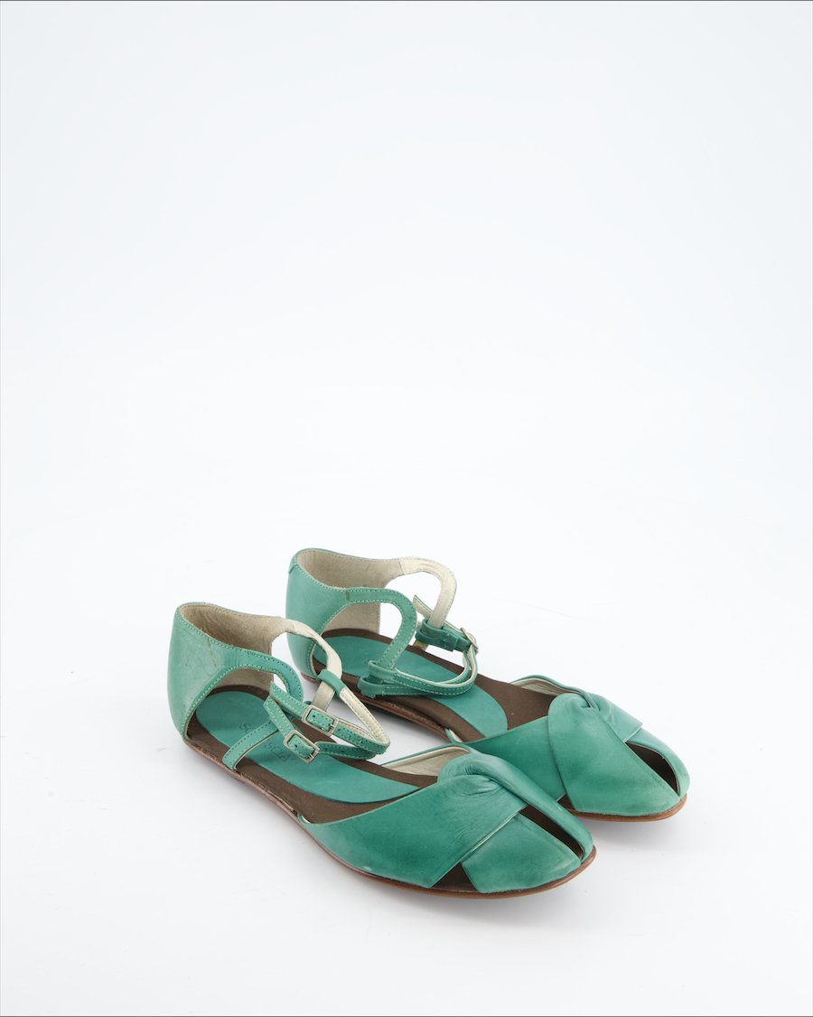 Sciù Scià Flats Leather Green Eu 35.5
