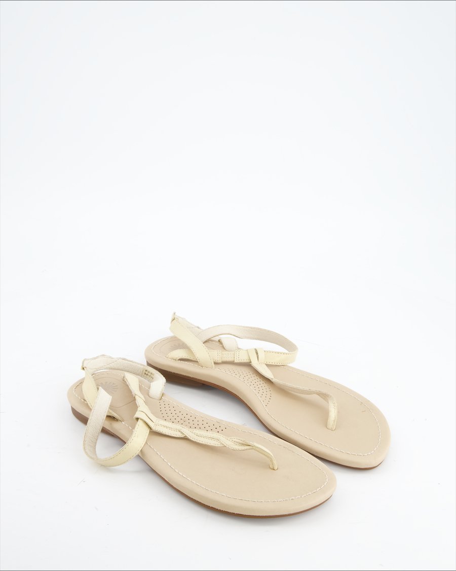 UGG Sandals Leather Beige Eu 40
