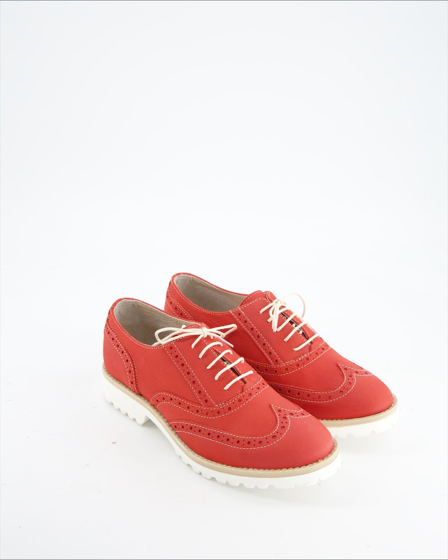 Bata Flats Leather Red Eu 37
