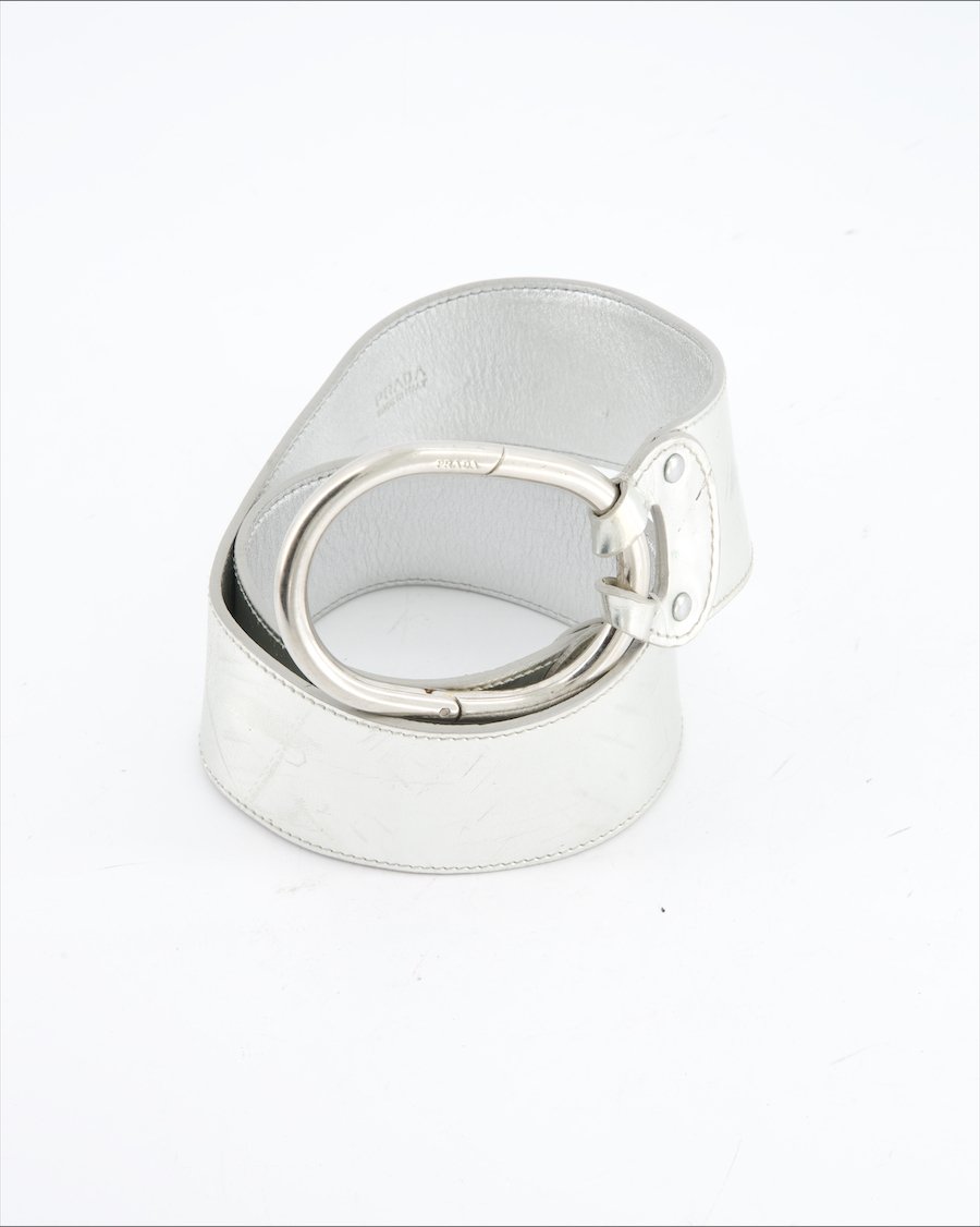 Prada Belt Leather Silver