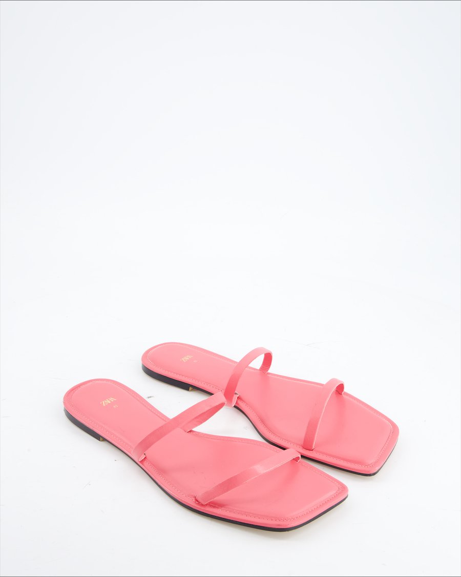Zara Sandals Leather Pink Eu 41