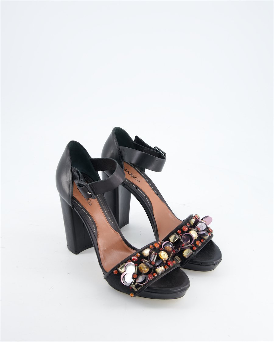 Max & Co Heels Leather Black Eu 39
