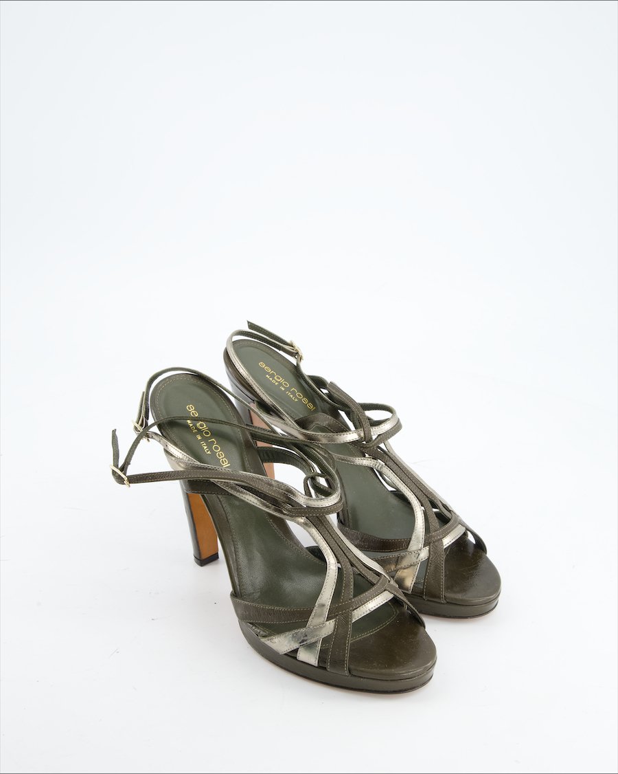 Sergio Rossi Heels Leather Khaki Eu 40