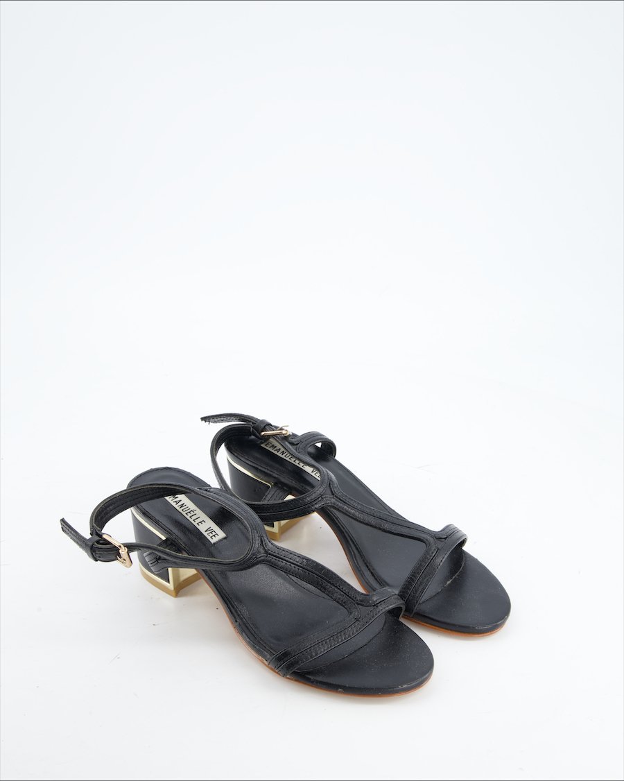 Emanuelle Vee Heels Leather Black Eu 36
