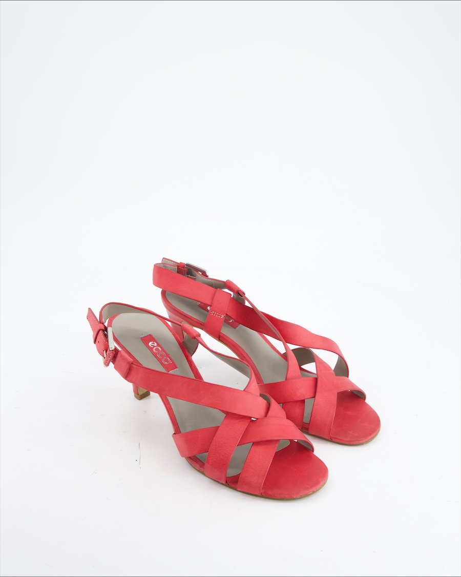 Ecco Heels Leather Red Eu 40