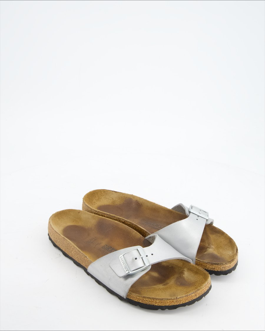 Birkenstock Sandals Leather Silver EU 41