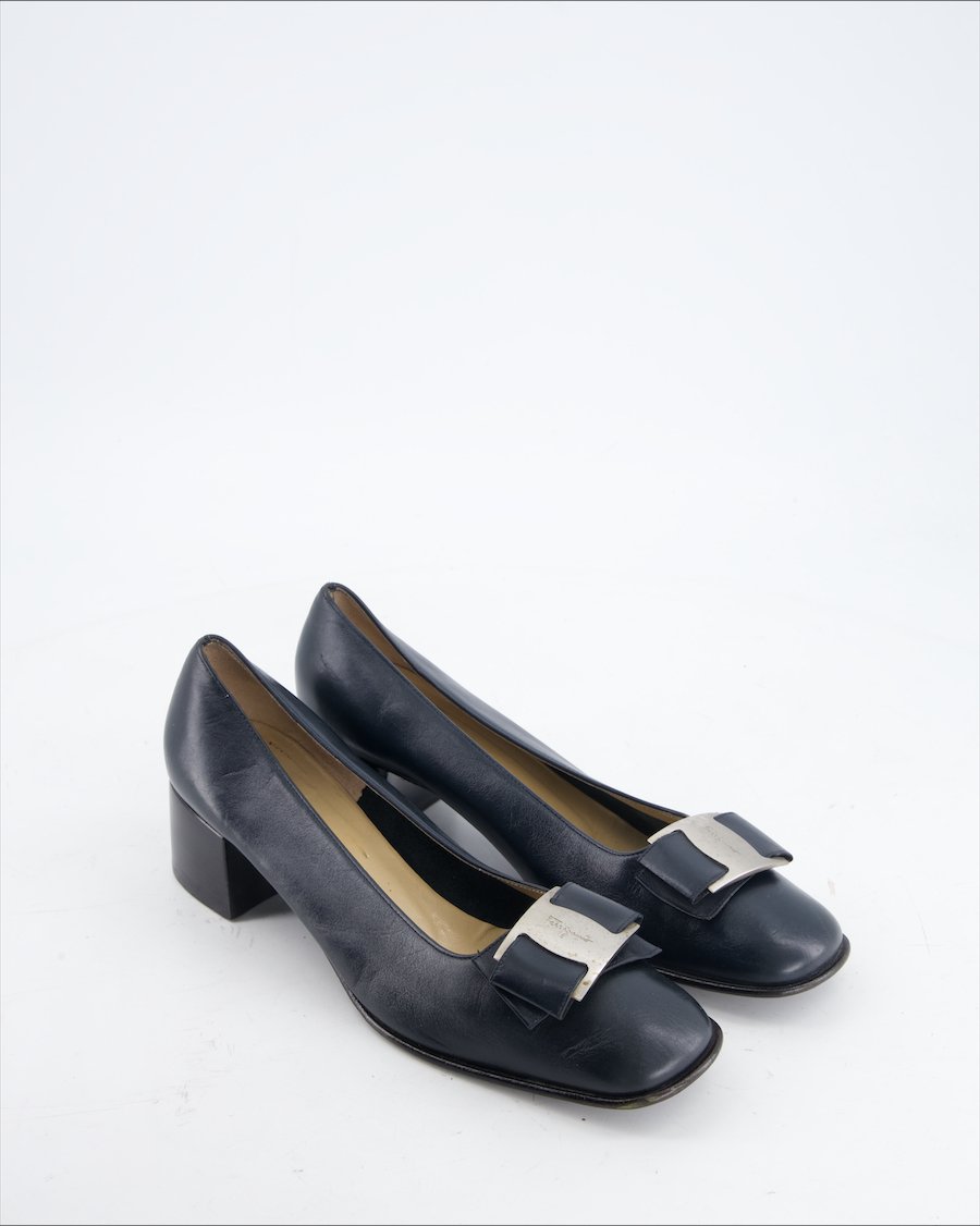 Salvatore Ferragamo heels Leather Blue EU 39.5