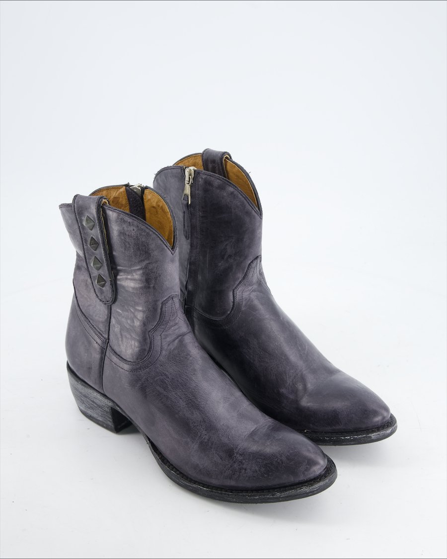 Non Signe / Unsigned Boots Leather Grey Eu 39