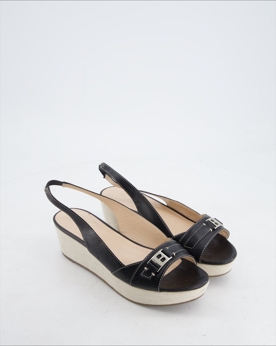 Bally Sandals Leather Black Eu 39.5