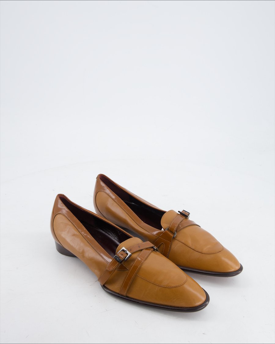 Tod's Flats Leather Brown Eu 38