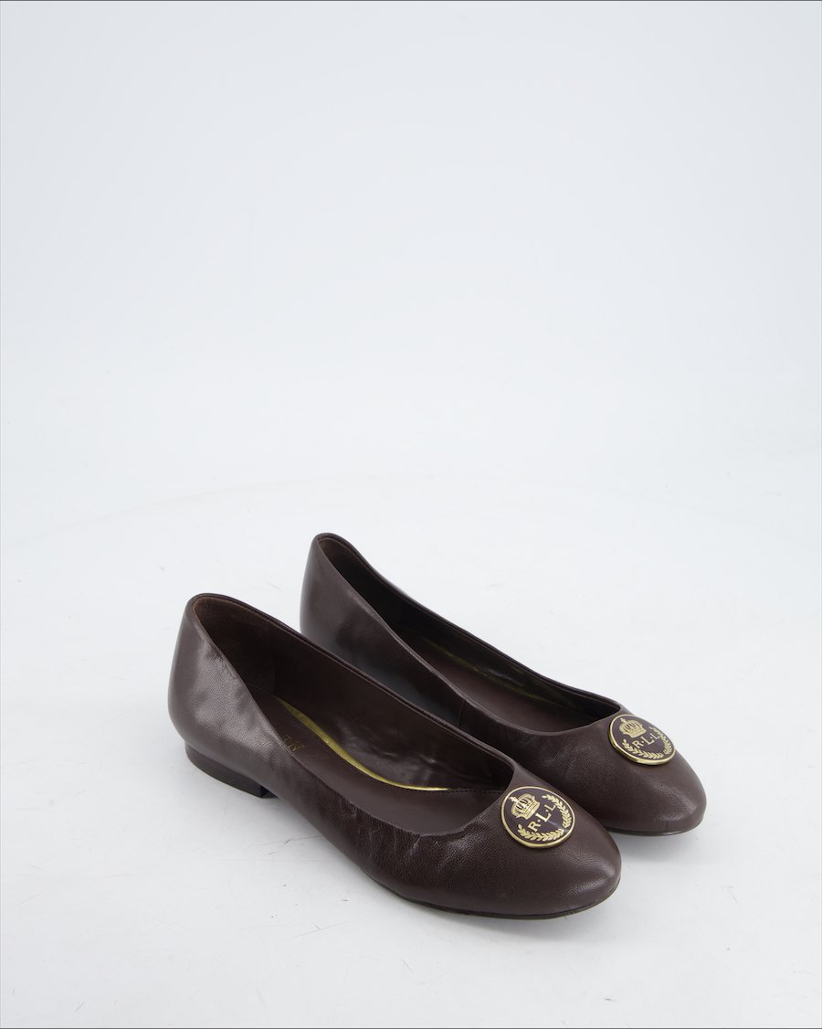 Ralph Lauren ballet flats Leather Brown Eu 37