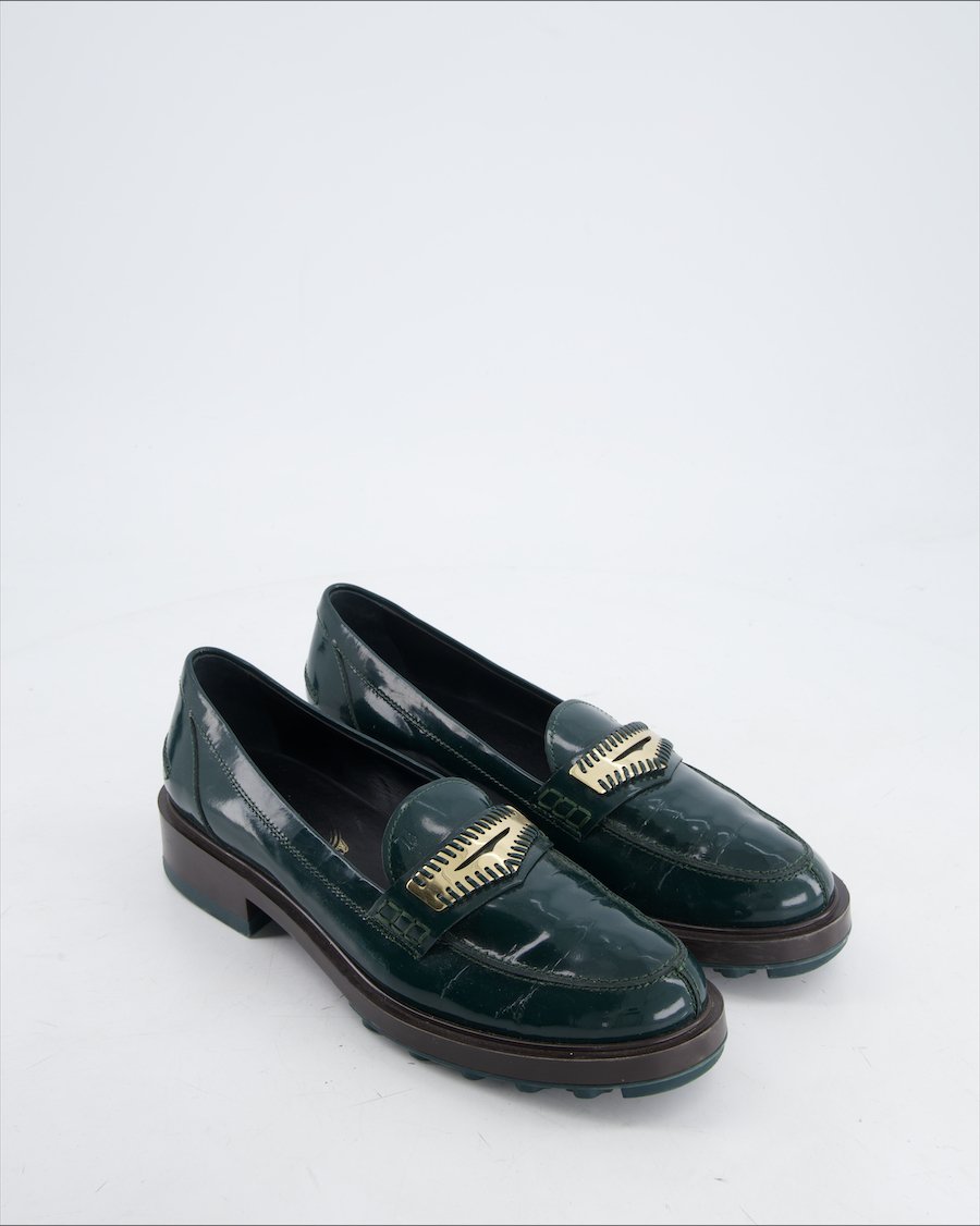 Tod's flats Leather Green Eu 39