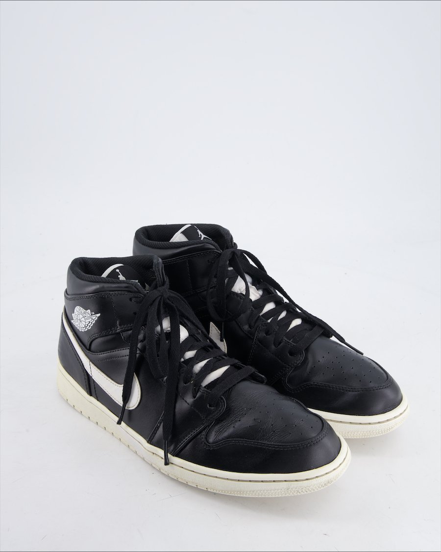 Jordan 1 Retro Mid Trainers Leather Black Eu 46