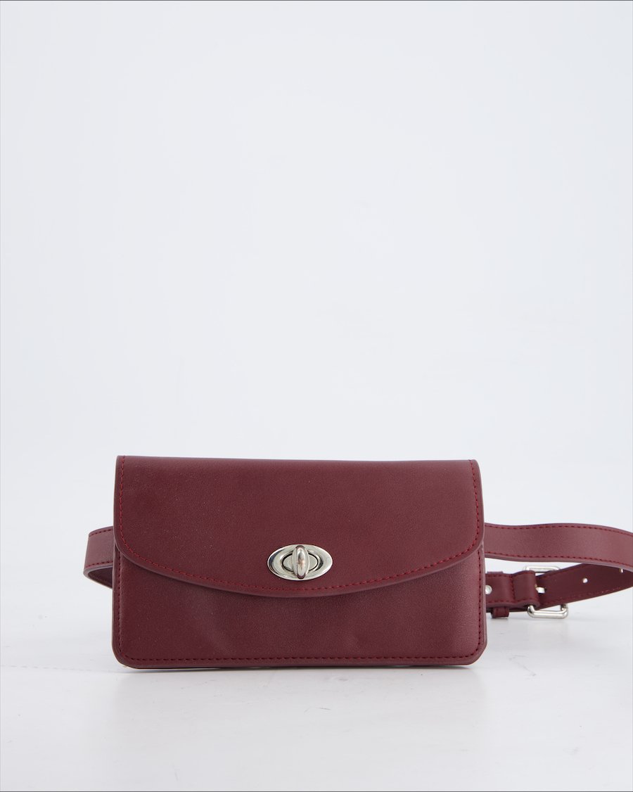 Stradivarius Bum Bag Leather Burgundy
