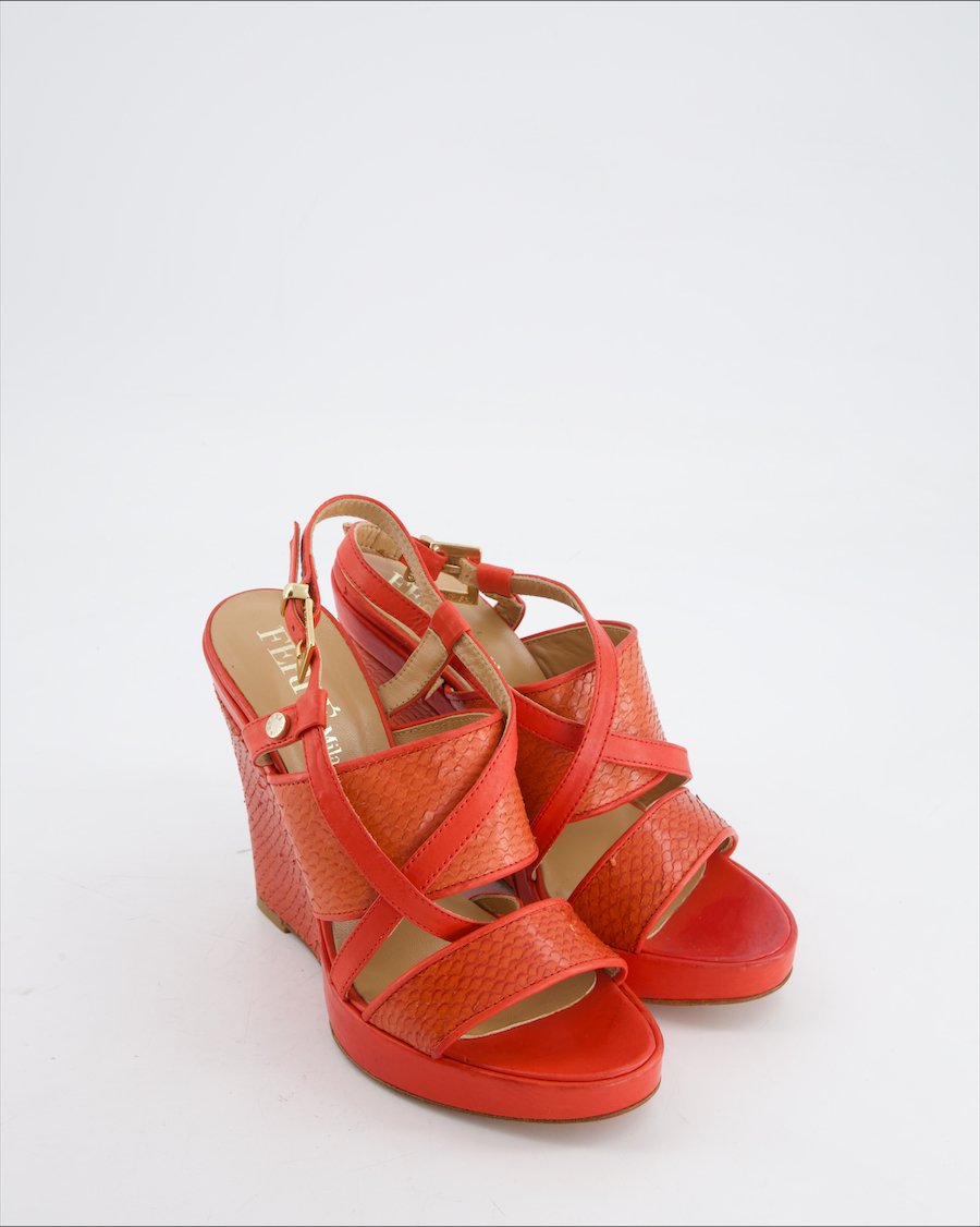 Gianfranco Ferre sandals Leather Red Eu 37