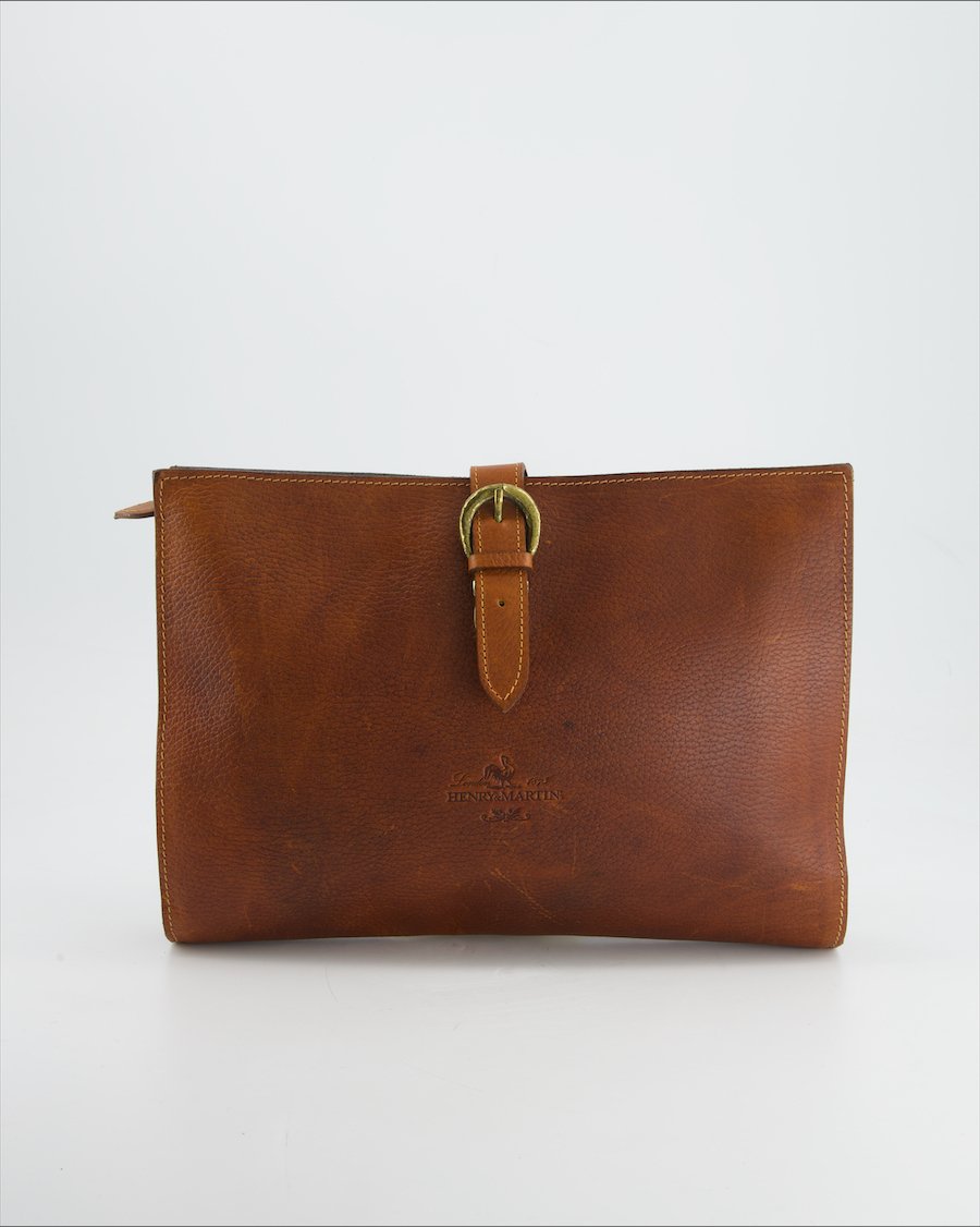Henry & Martin's Clutch Bag Leather Brown