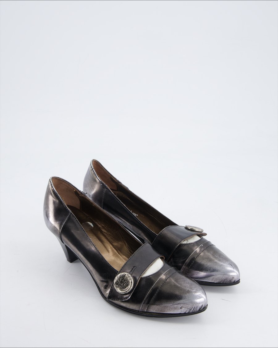 Laura Bellariva Heels Leather Silver Eu 37