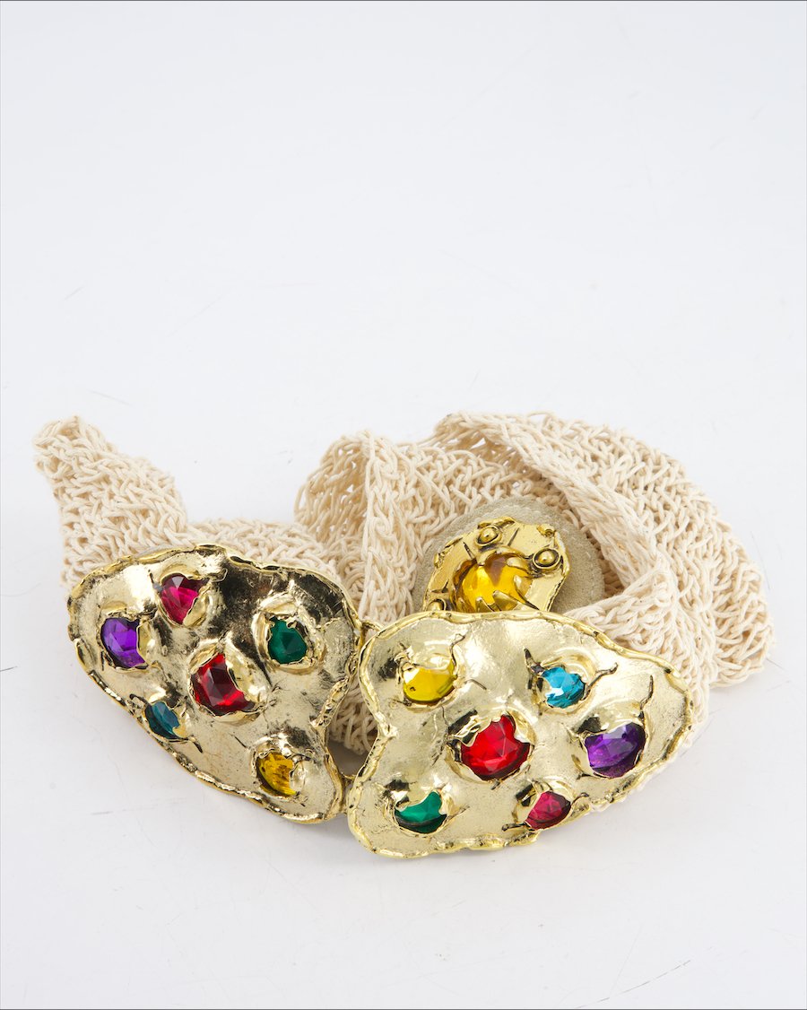 Non Signe / Unsigned Belt Cloth Beige