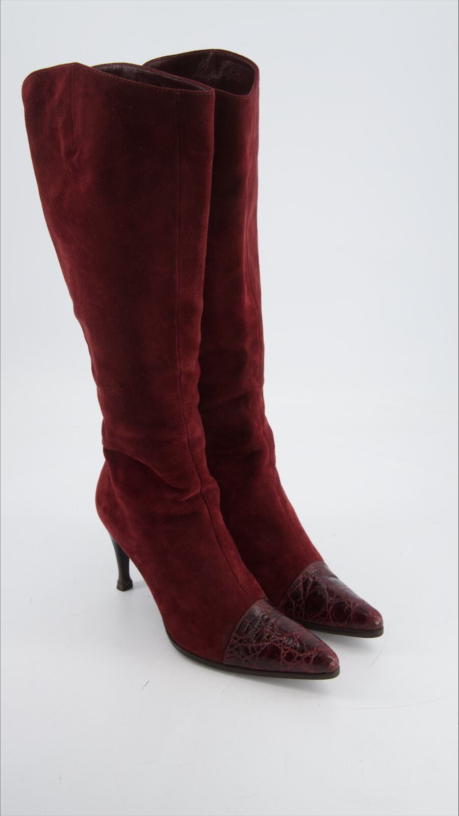 Sergio Rossi Boots Suede Burgundy Eu 35.5