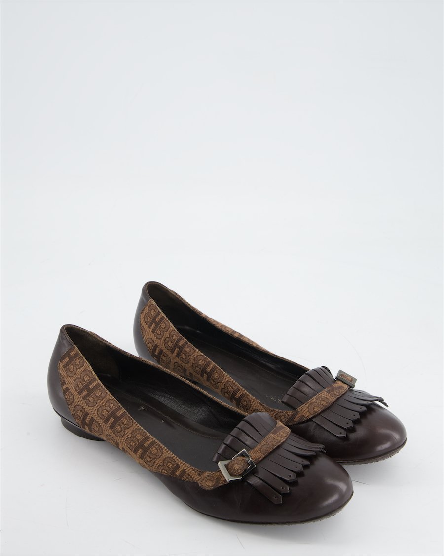 Hugo Boss Flats Cloth Brown Eu 40