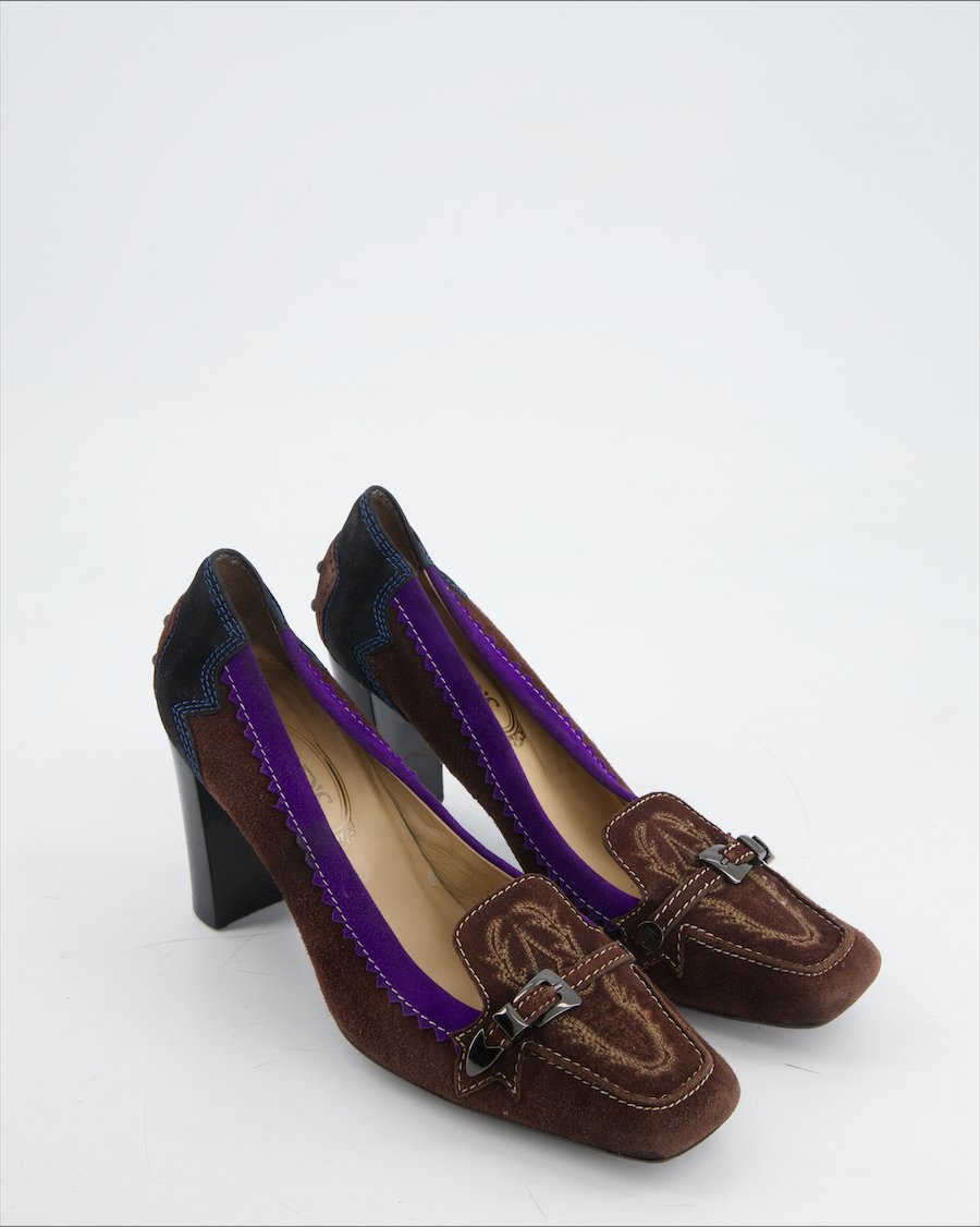 Tod's Heels Suede Brown Eu 39