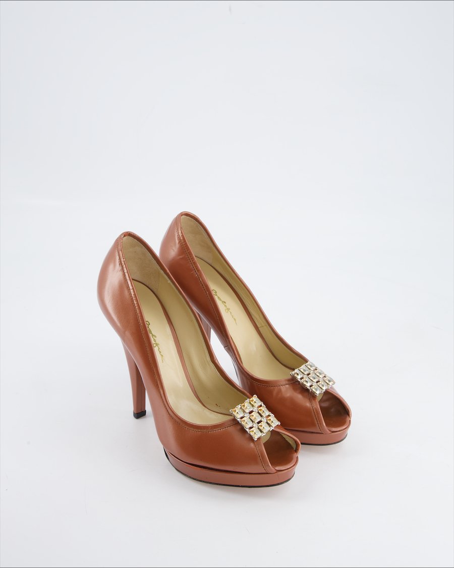 Mario Bologna Heels Leather Brown Eu 37.5