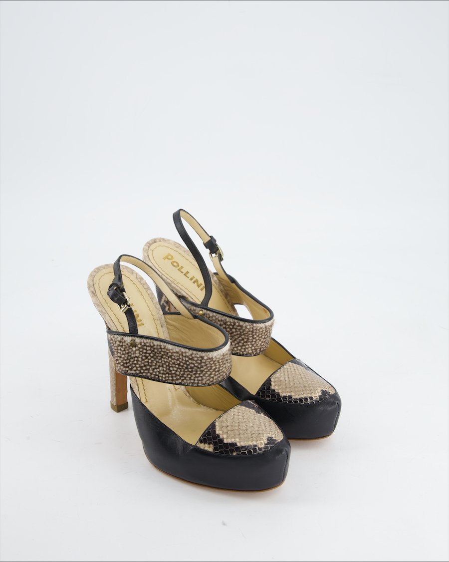 POLLINI Heels Leather Brown Eu 38.5