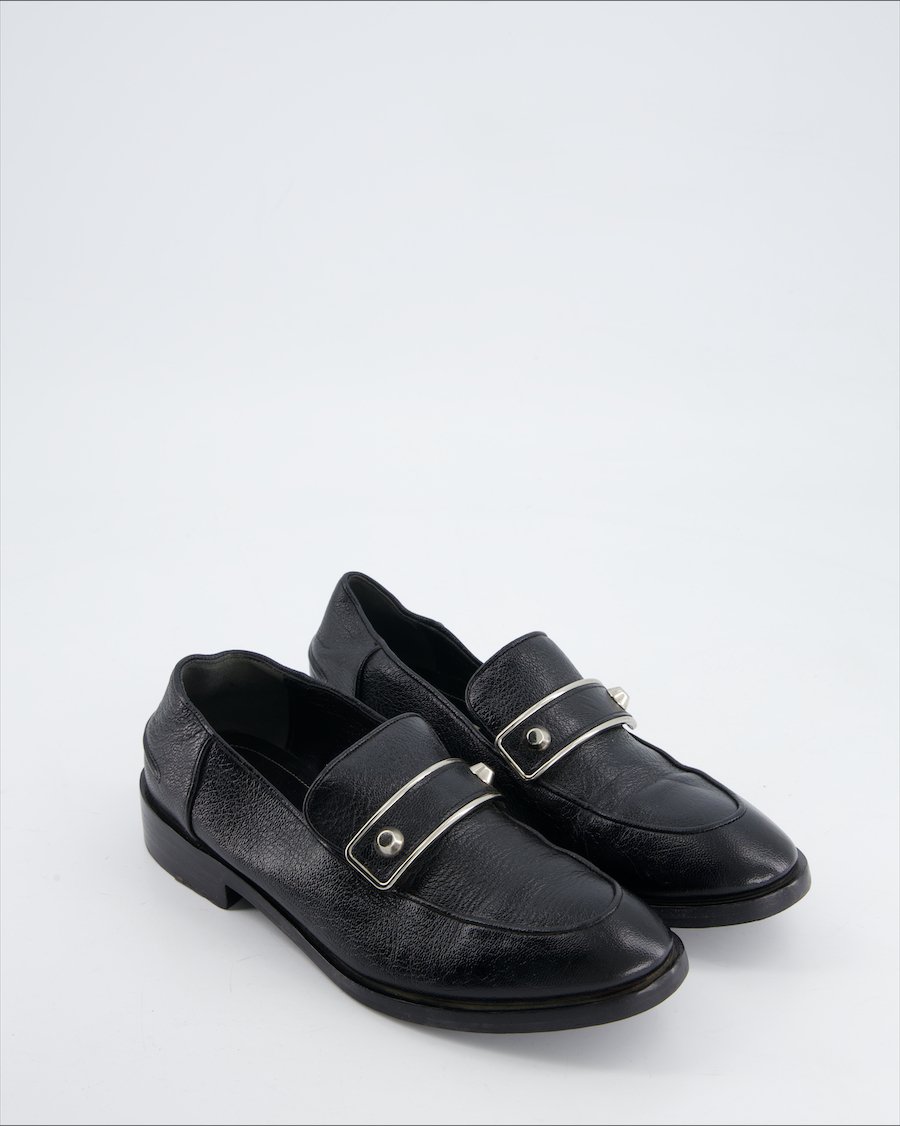 Balenciaga Flats Leather Black Eu 37.5