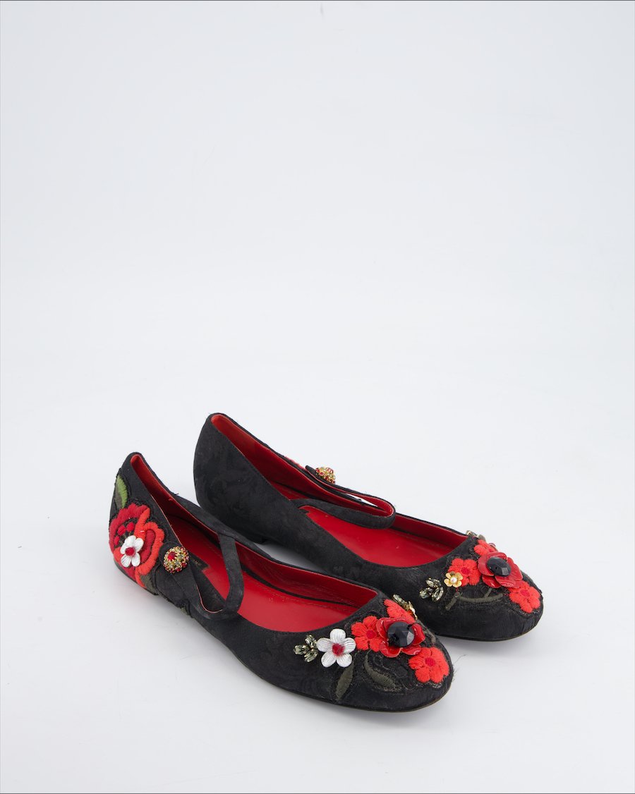 Dolce & Gabbana Ballet Flats Cloth Black Eu 39
