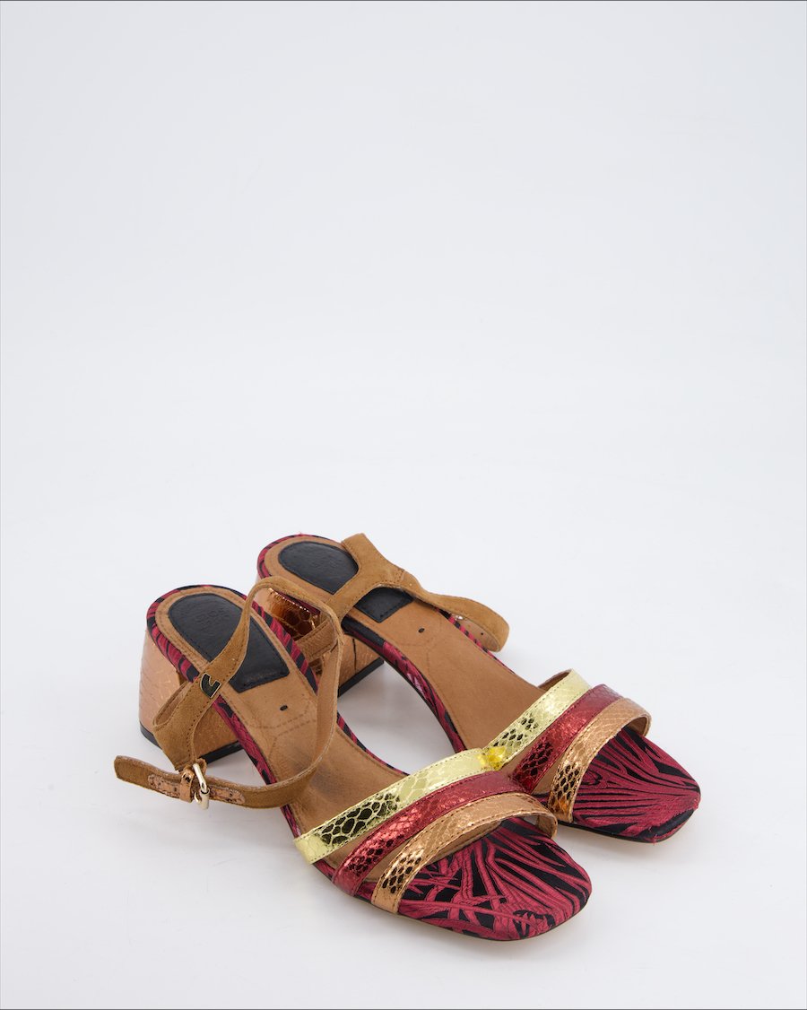 Gioseppo Sandals Leather Burgundy Eu 39