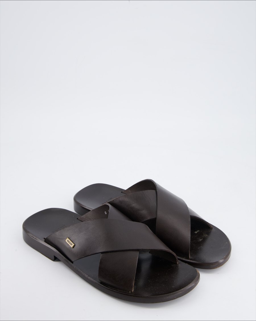 Bally Sandals Leather Brown Eu 42