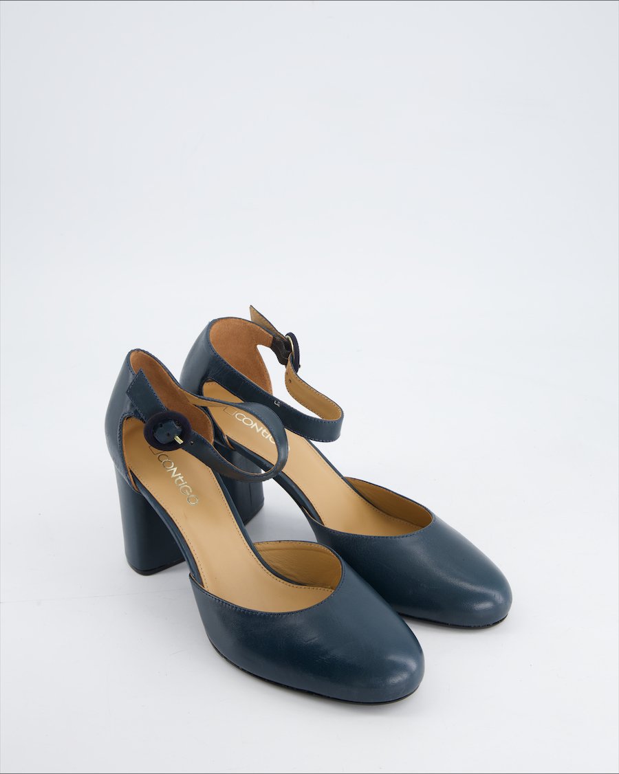 Contigo Heels Leather Navy Eu 39