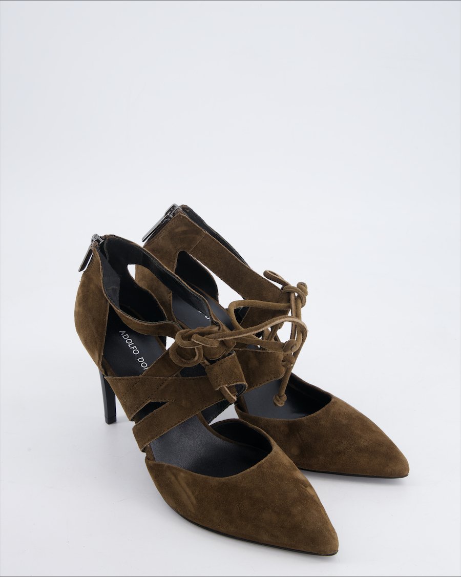 Adolfo Dominguez Heels Suede Brown Eu 39
