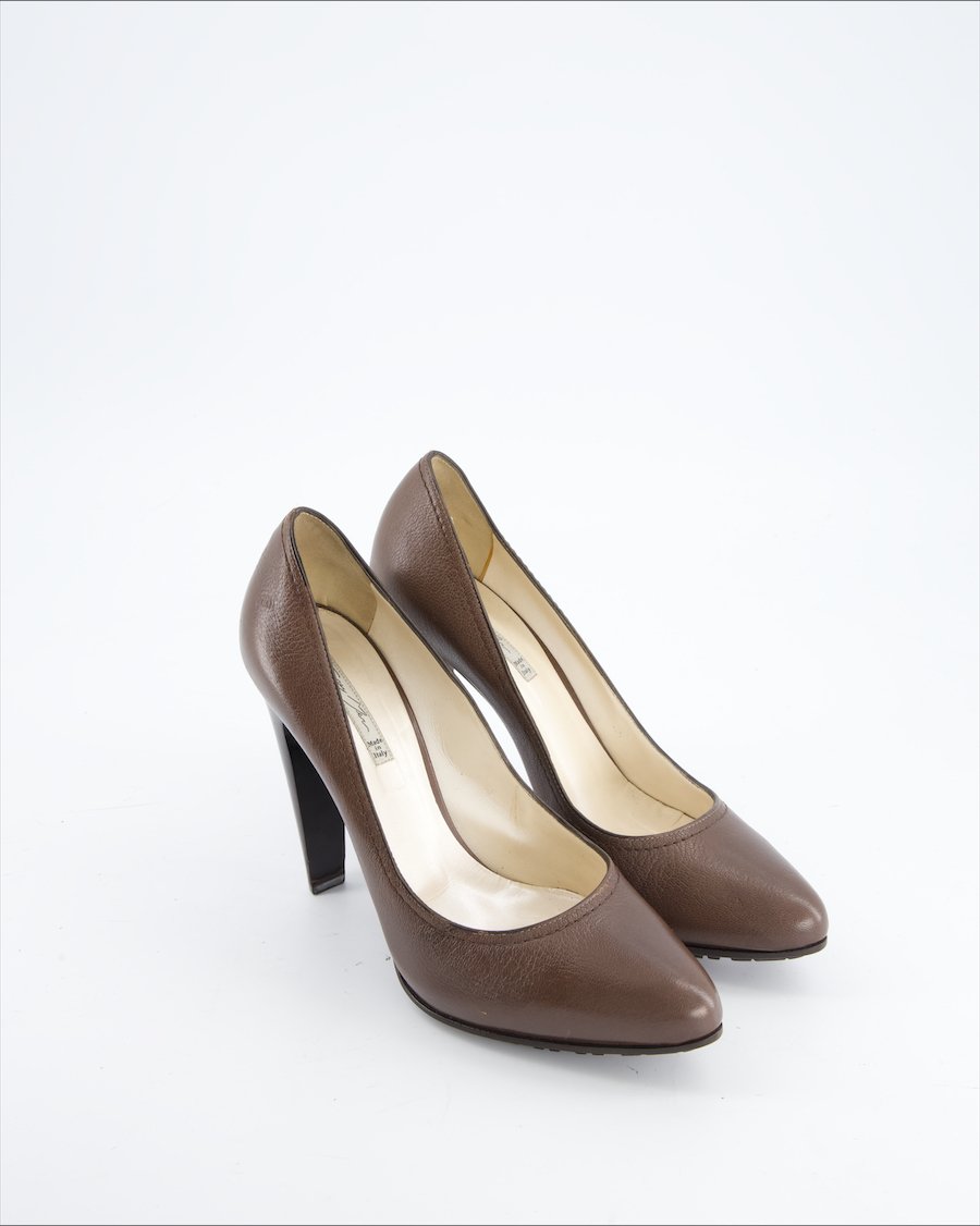 Grey Mer Heels Leather Brown Eu 39