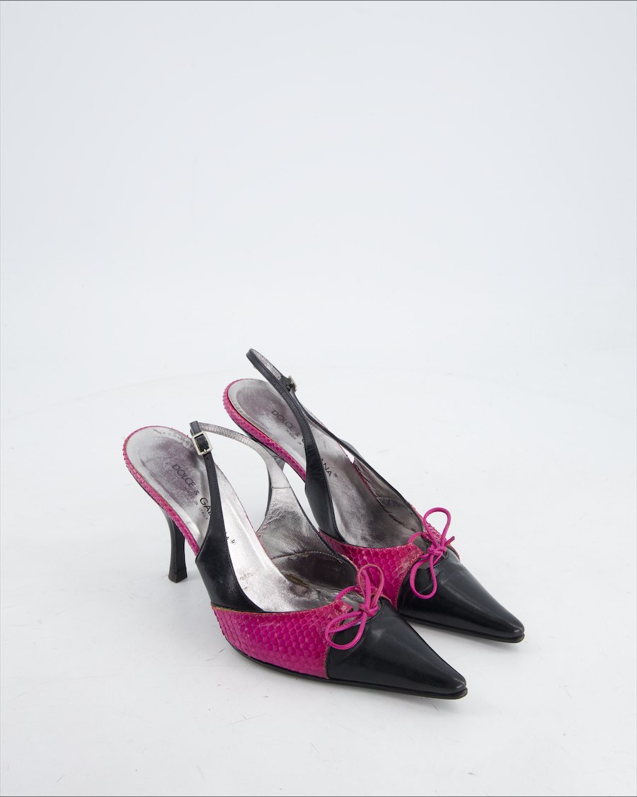 Dolce & Gabbana Heels Leather Black Eu 37.5