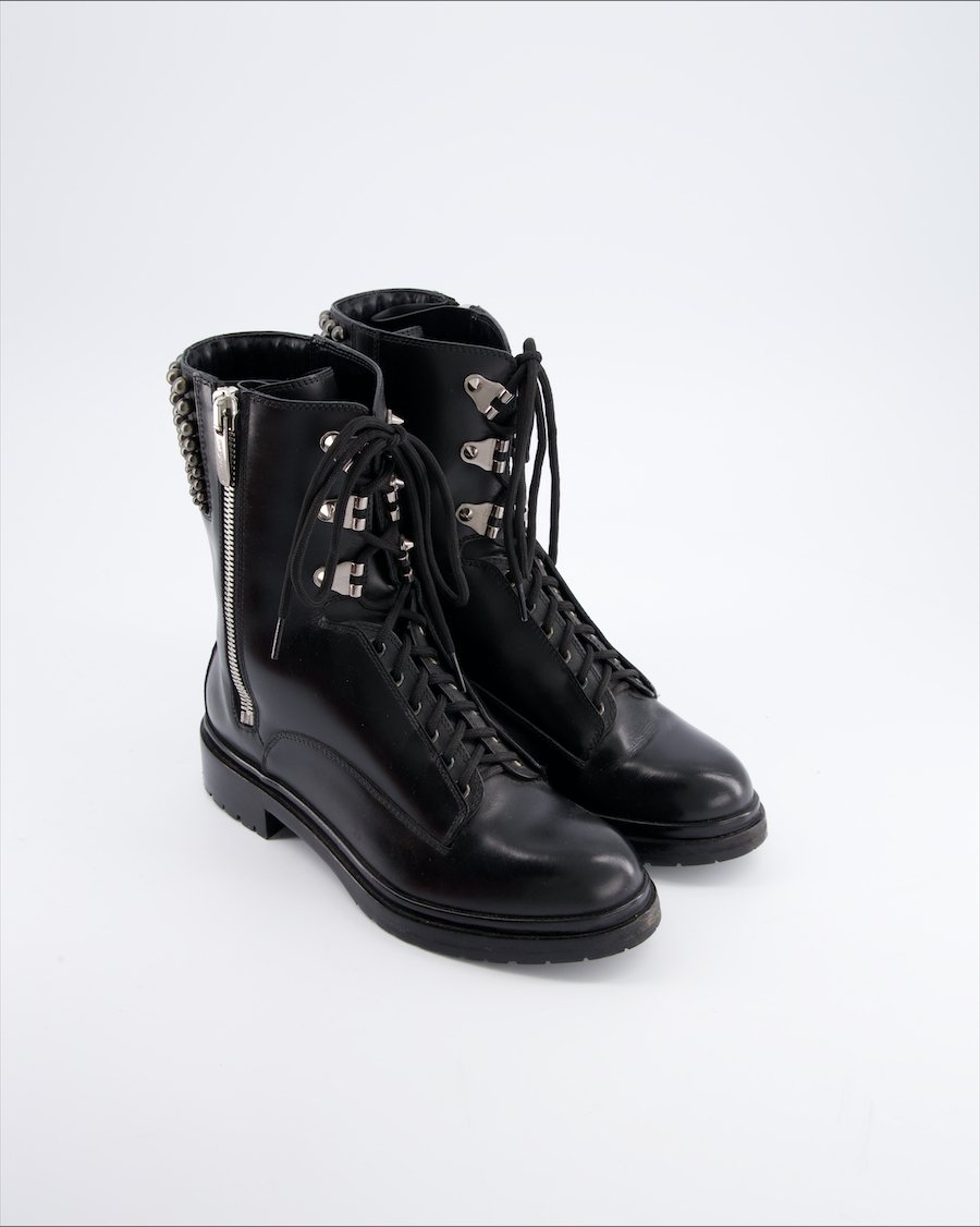 Sergio Rossi Biker boots Leather Black eu 37