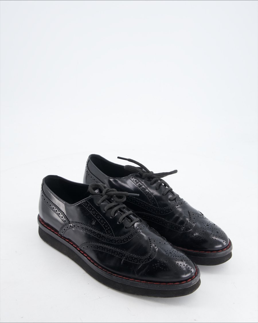 Tod's Flats Leather Black Eu 39.5